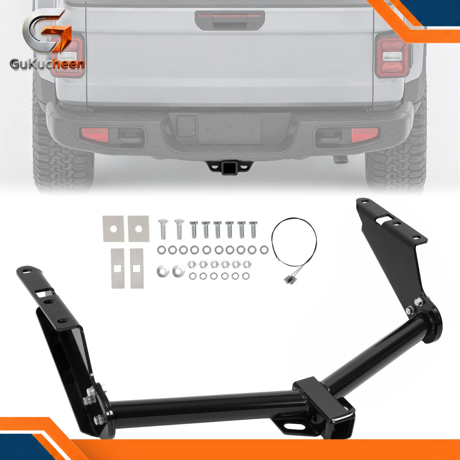 Class 3 For Jeep Gladiator 2020-2026 Rear Bumper Trailer Hitch 2" Receiver