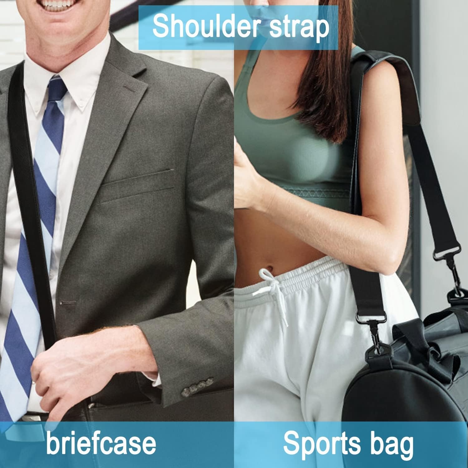 Askuko Shoulder Strap 56 Inch, Universal Adjustable Belt Black