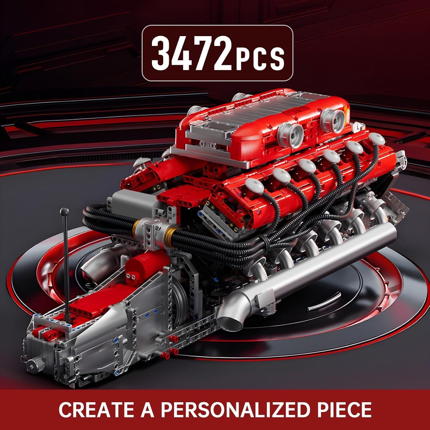 V12 Engine Building Sets, V8 Model Engine Kit for Adults, Engine Scale Model wit