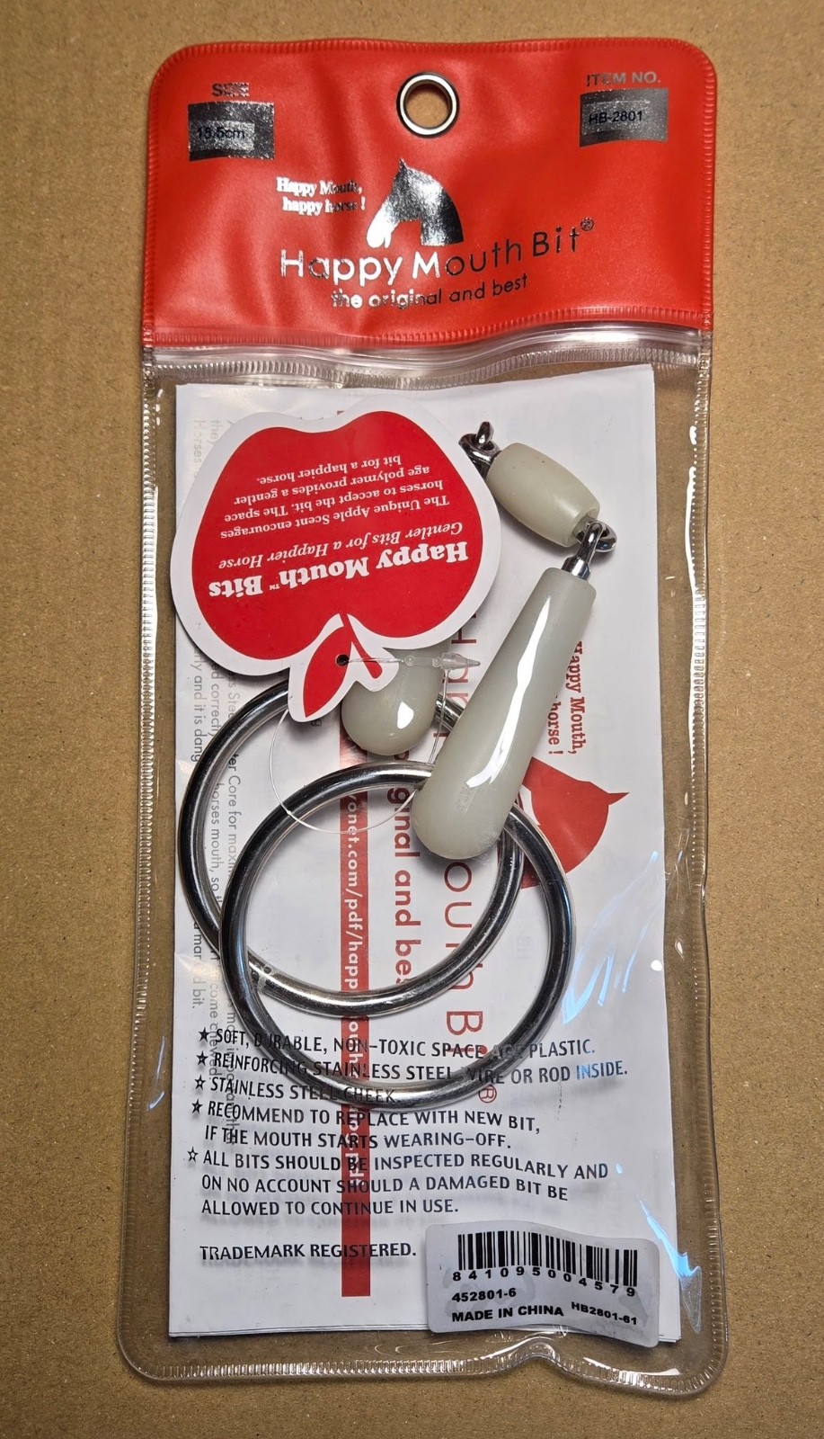 BRAND NEW IN PKG  6” HAPPY MOUTH BIT Roller Loose Ring FREE SHIP  +bonus bit