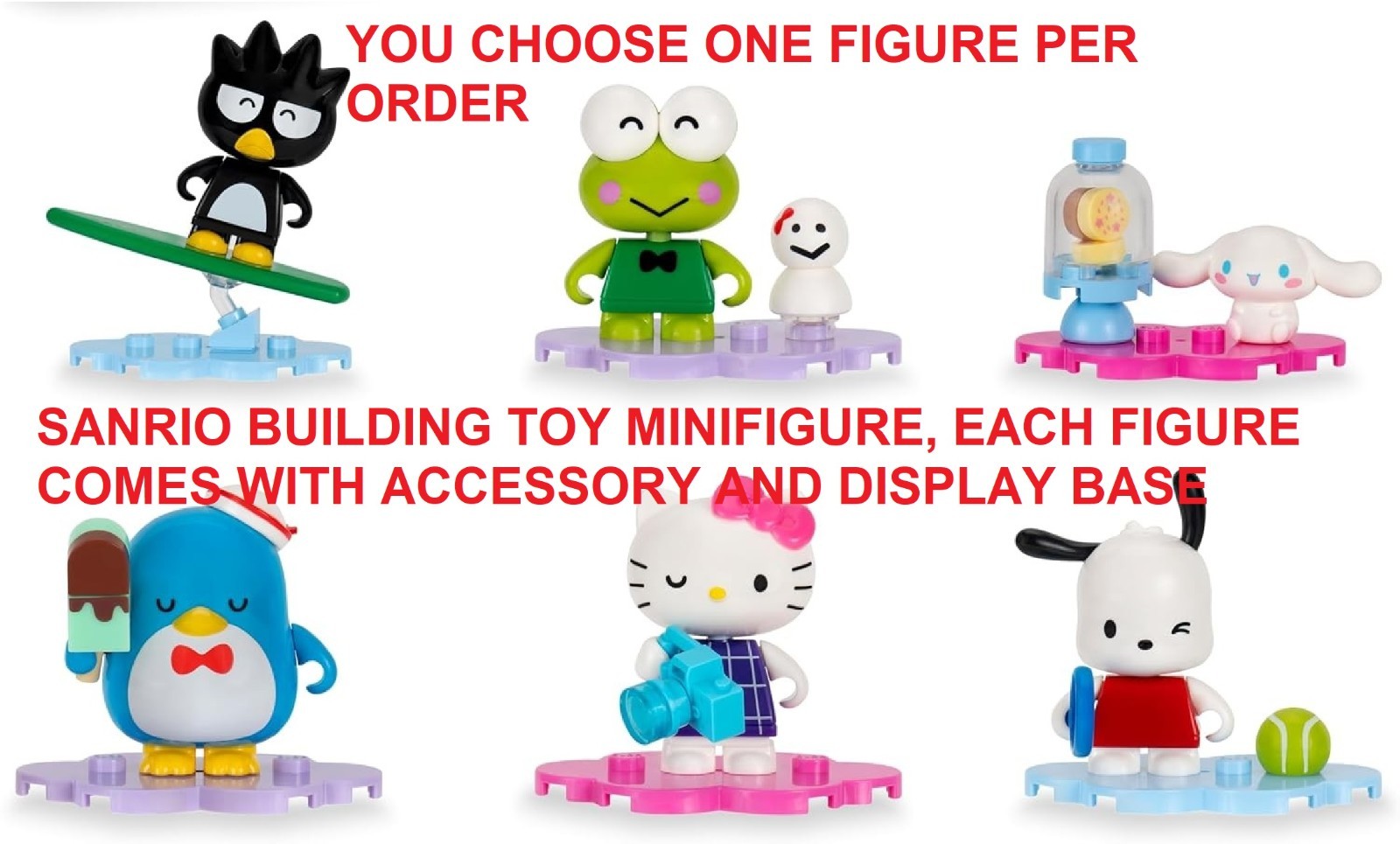 JAZWARE BLDR Hello Kitty and Friends Minifigures (YOU CHOOSE FIGURE) Compatitibl