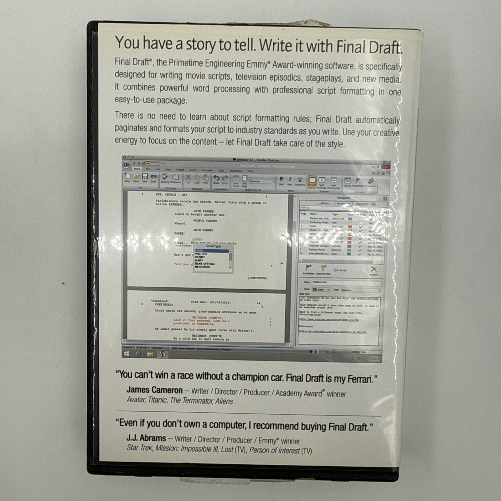Final Draft 9 Screenwriting Legacy Software [Software 2014] Windows / Mac