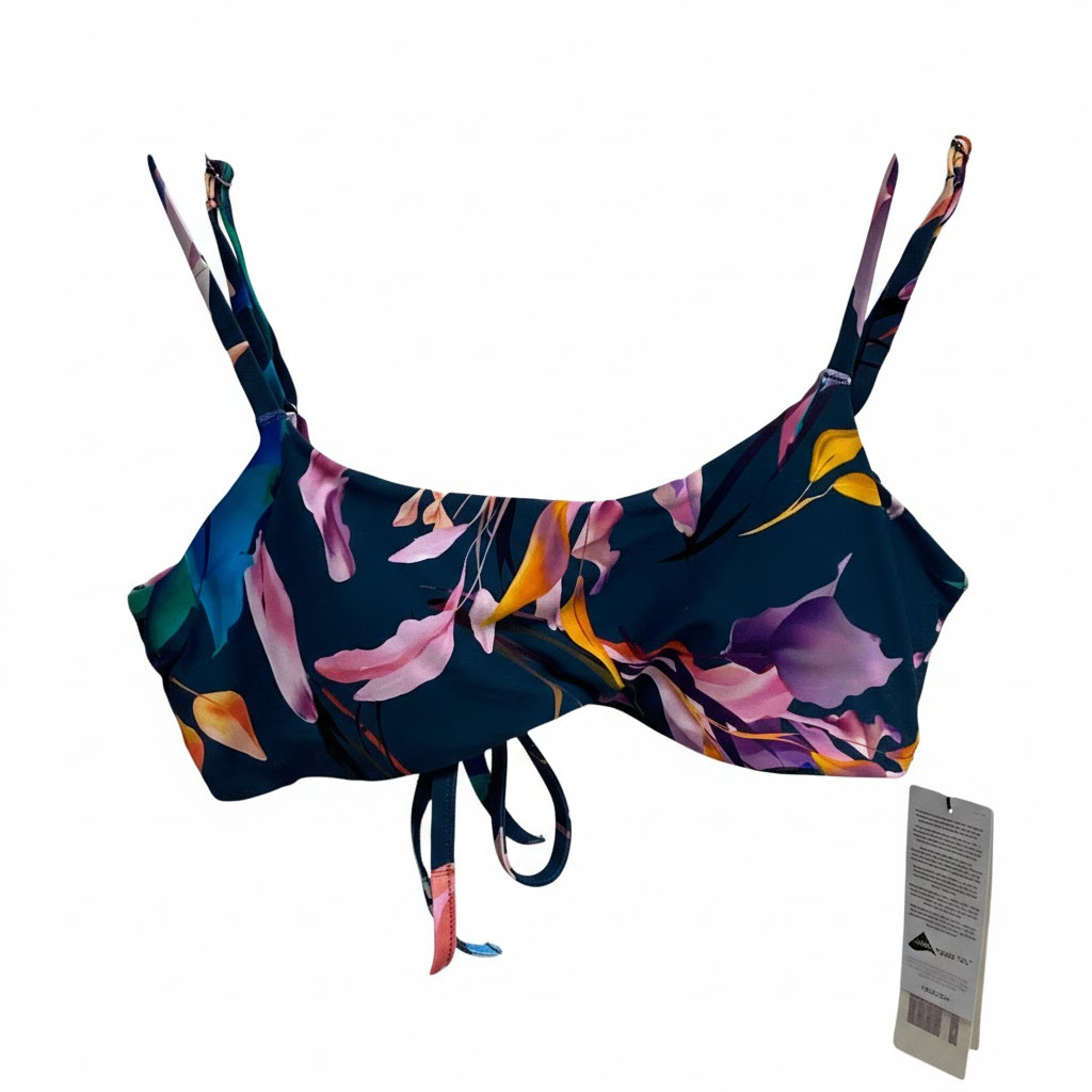 CALIA Womens Tie Back Bikini Top Multicolor Floral WSA23200PRT