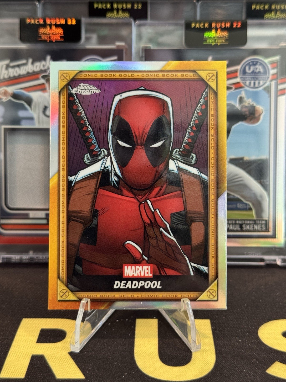 2025 Topps Chrome Deadpool Deadpool Comic Book Gold #CB-3