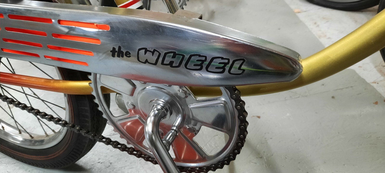 1 Black Rail the WHEEL Chainguard DECAL Stickers fit Huffy Muscle Bike Bicycle