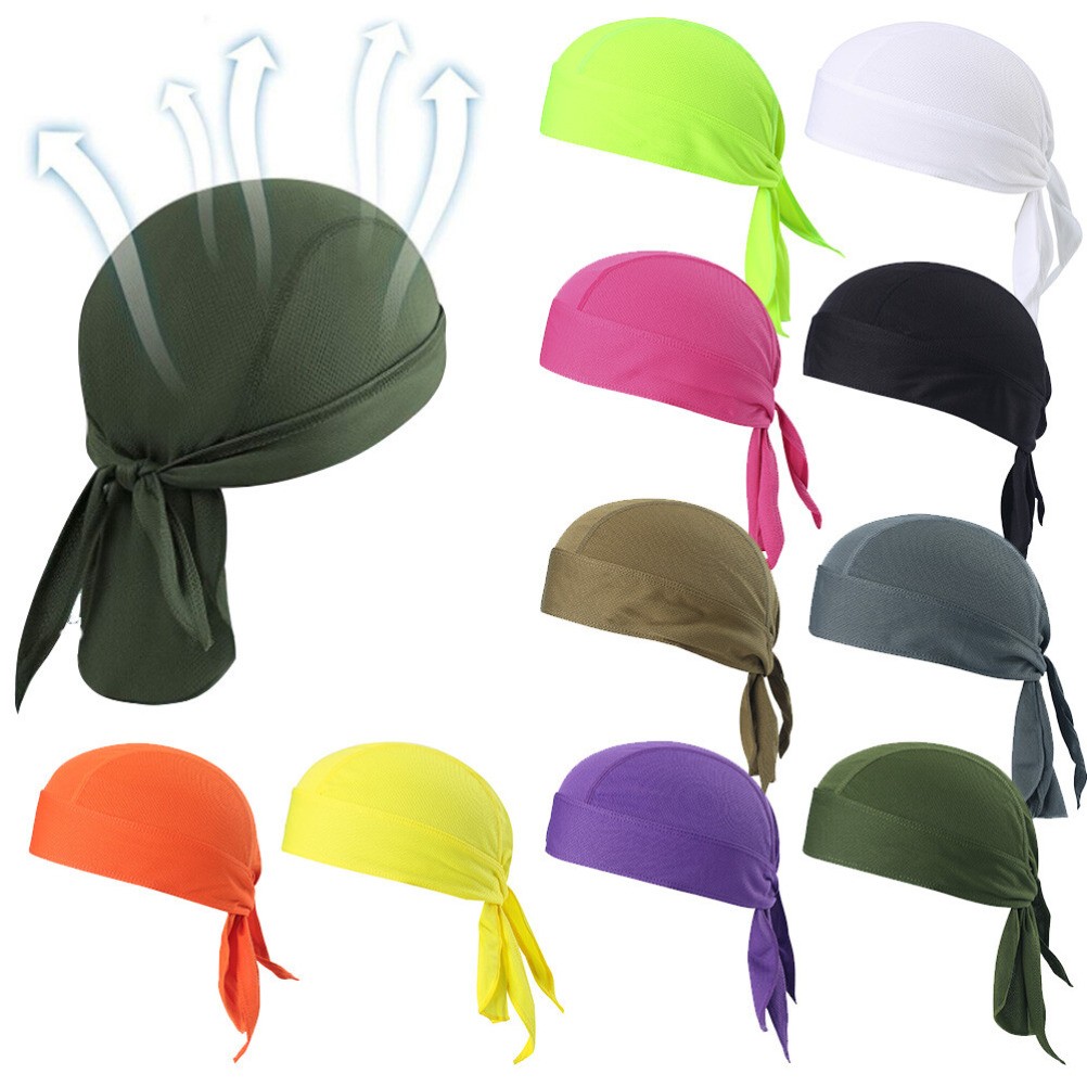 Sweat Wicking Skull Cap Pirate Bandana Outdoor Sports Helmet Liner Hat Head Wrap