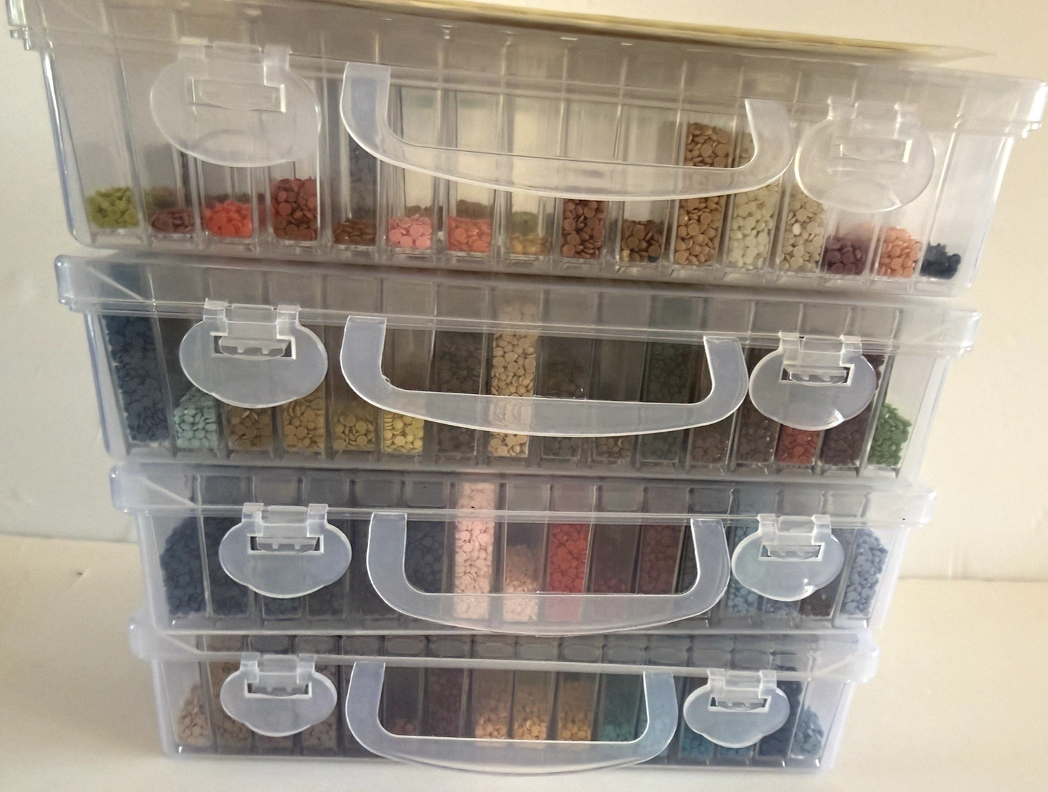 Diamond Painting Drills In Storage Containers All Labeled Craft Beads Dots Gems