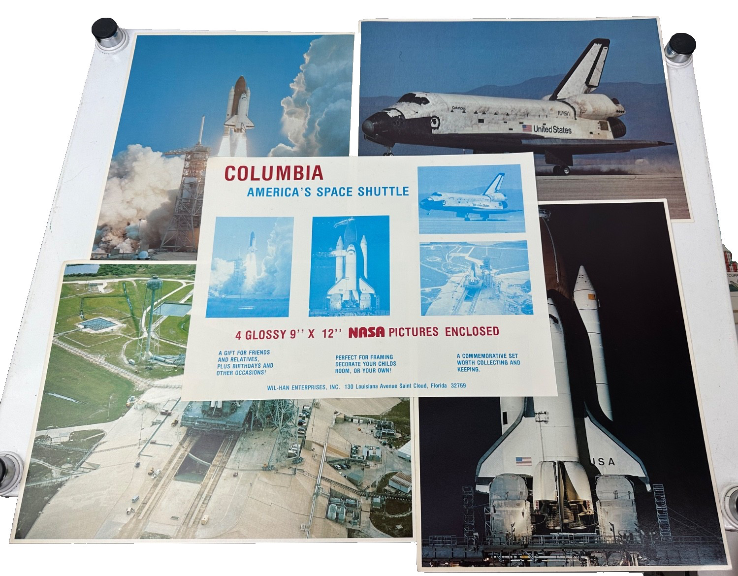 Columbia America's Space Shuttle 4 Glossy 9" x 12" NASA Pictures