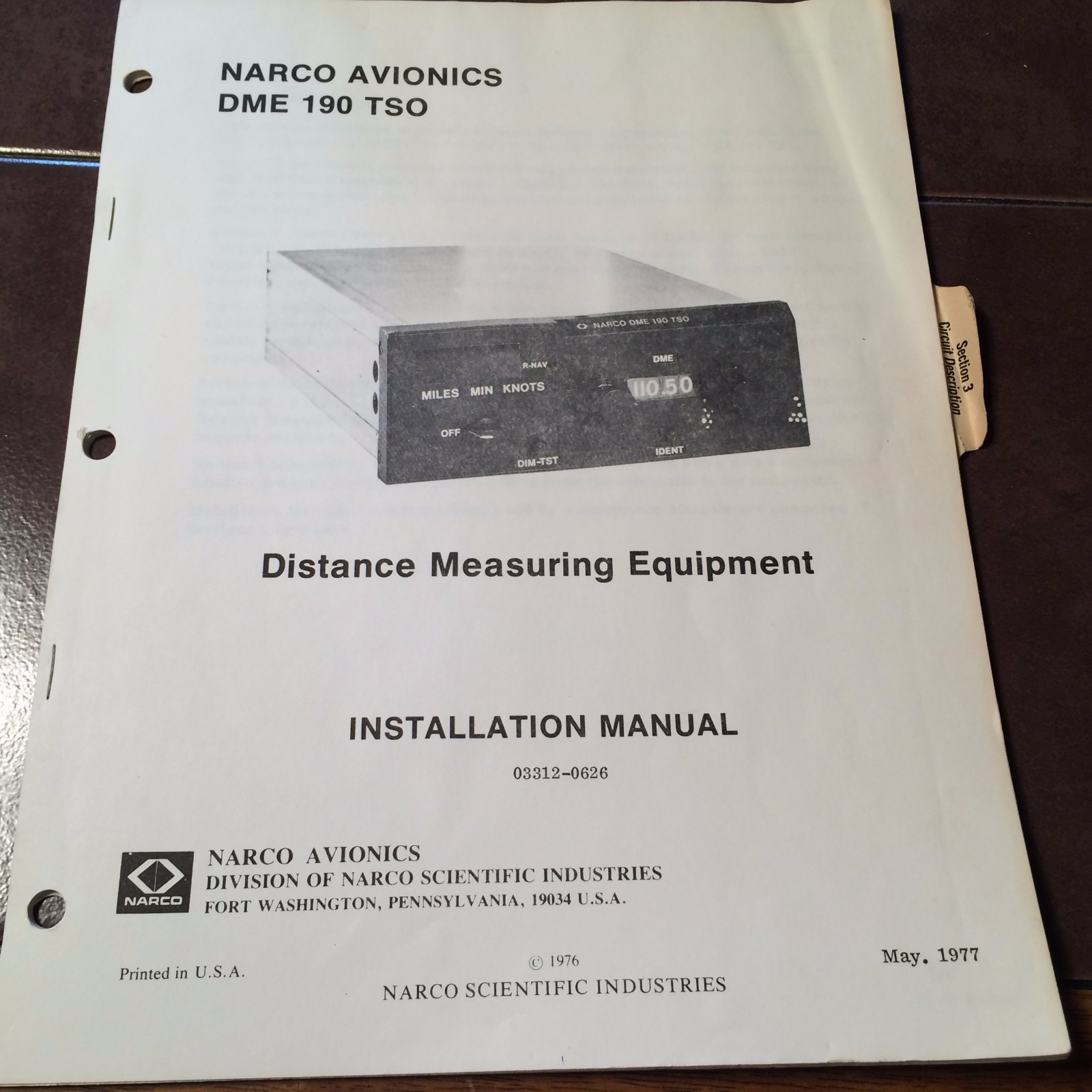 Narco DME 190 Install Manual