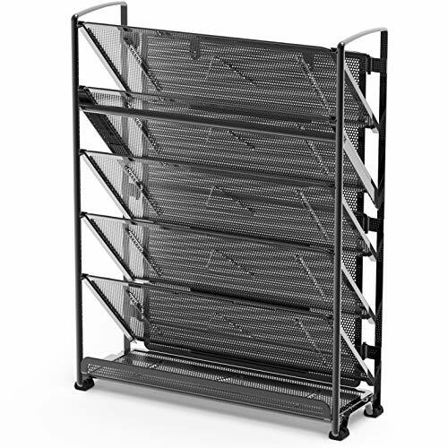 Simple House ware 6 Tier Wall Mount Document Letter Tray Organizer, Black