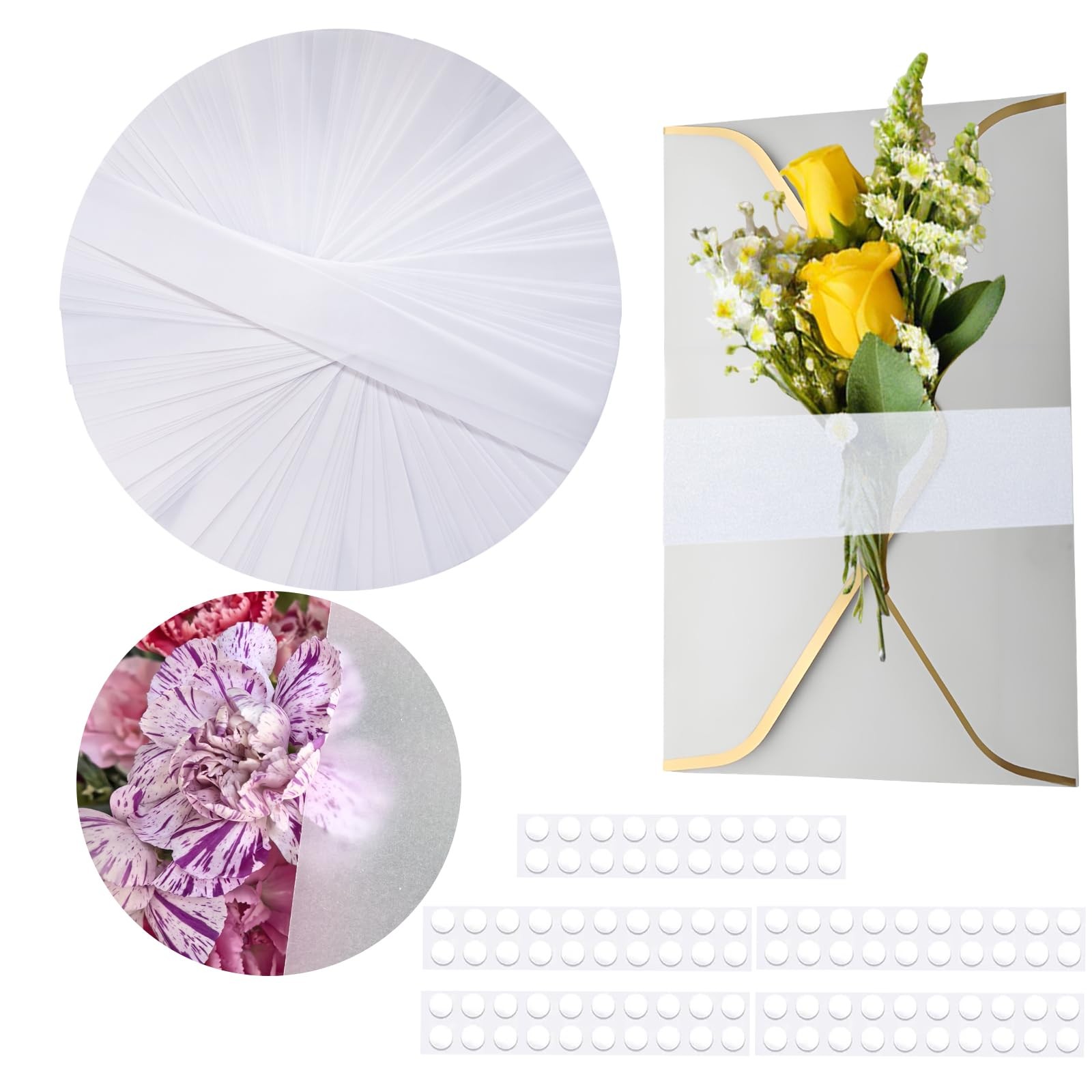 100Pcs Clear Invitation Belly Bands for 5x7 Invitations with 100 Adhesive Dot...