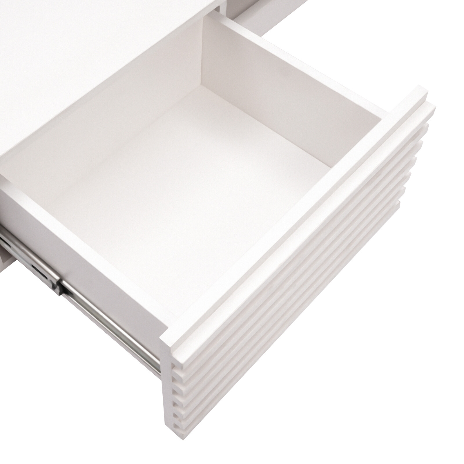 White Floating Wall Mounted Desk with Pull Out Drawer Wall Organizer 120lbs
