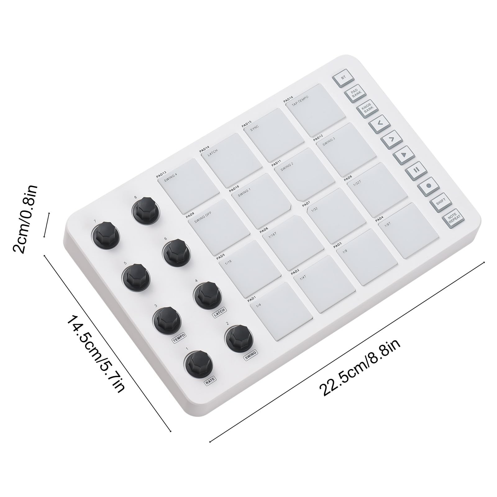 MIDI Controller Strike Pad Midi Drum Pad RGB Backlight MIDI Keyboard BT Connecti