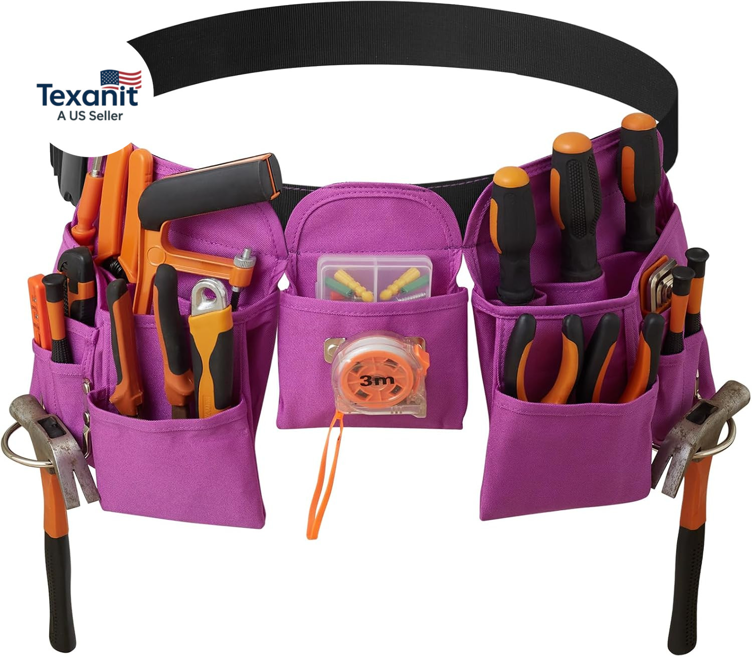 19 Pocket Tool Belts - Gardening Belt with Quick Release Buckle,Adjustable Utili