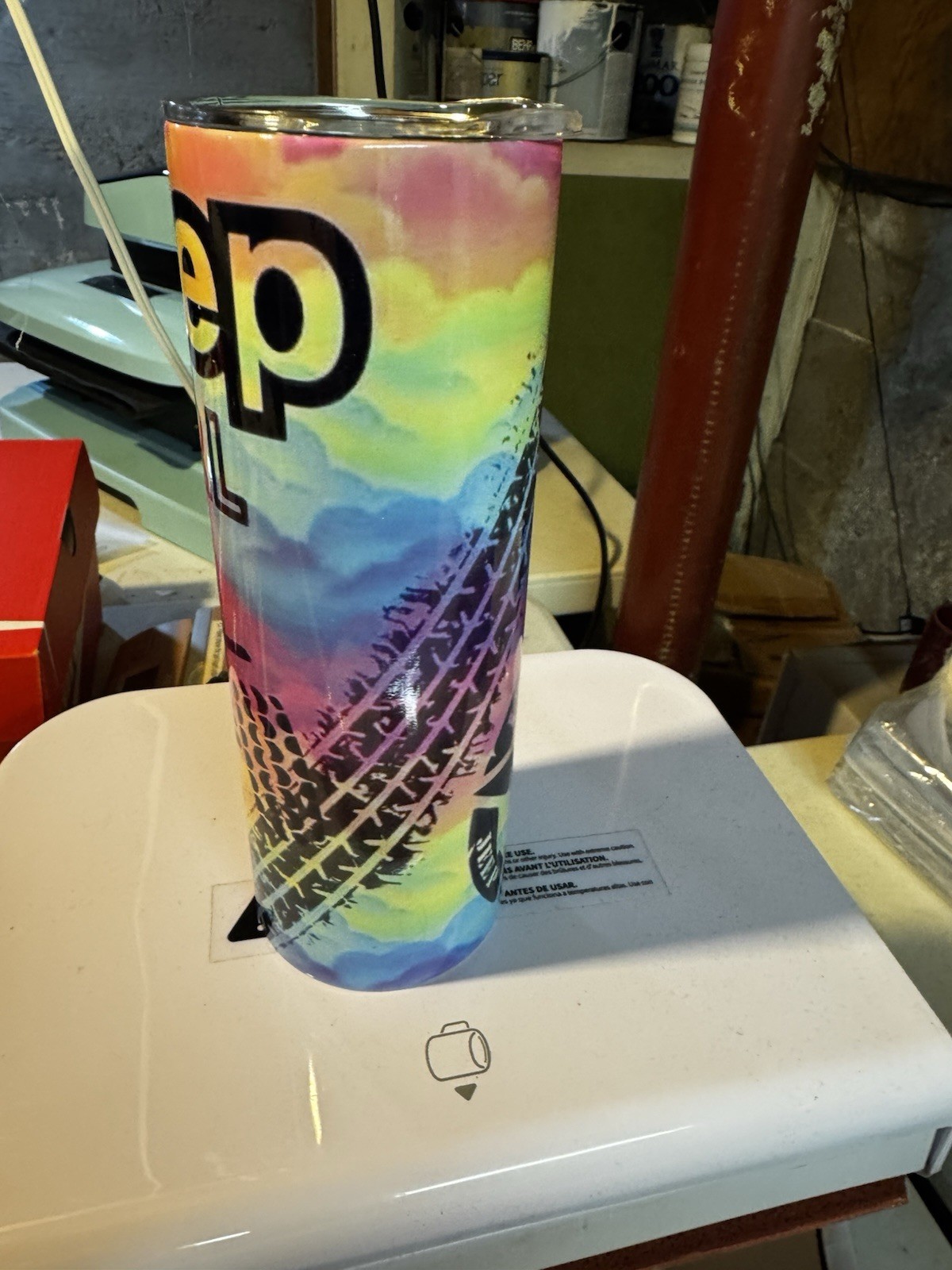 20 oz Neon Jeep Tumbler Sublimated Stainless Steel Cup with Lid