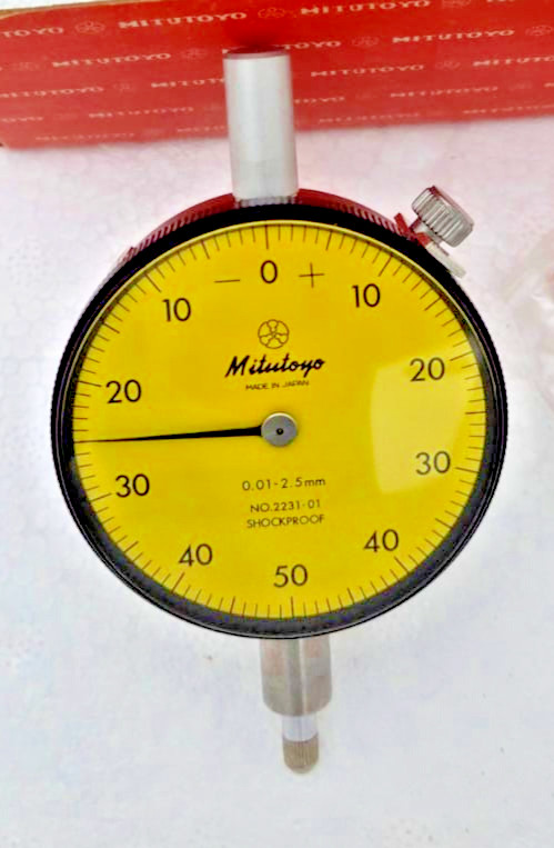 Mitutoyo 2231-01 Dial Indicator 0.01-2.5mm Graduation Shock Proof Made In Japan