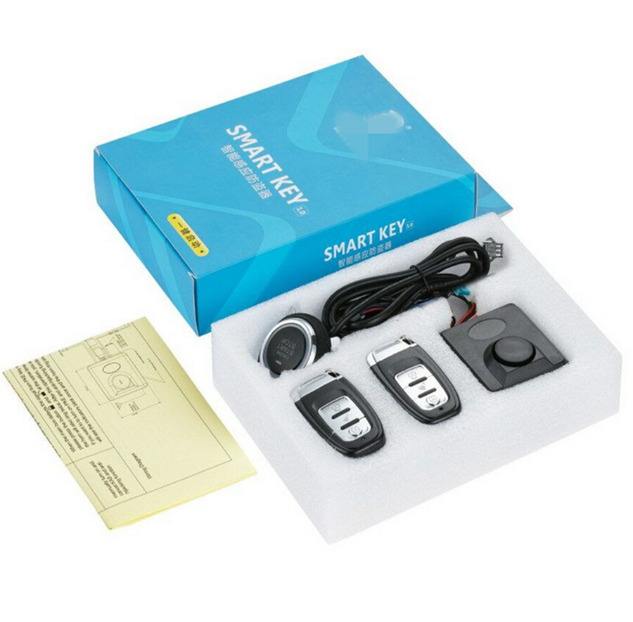Car Engine Ignition Push Button Remote One Key Start Alarm System Security Kits