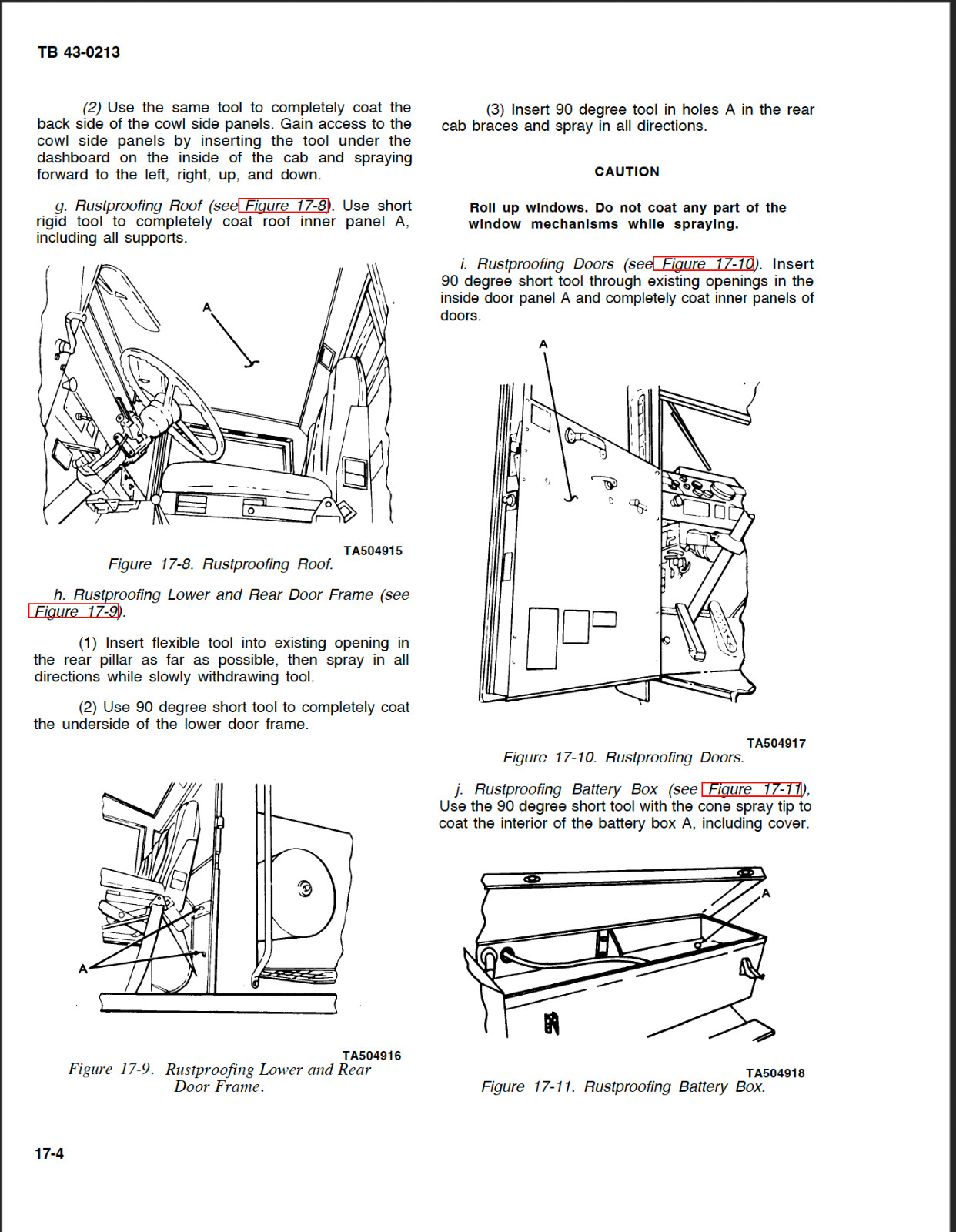 226 Page TB 43-0213 CORROSION PREVENTION & CONTROL TACTICAL VEHICLES on Data CD