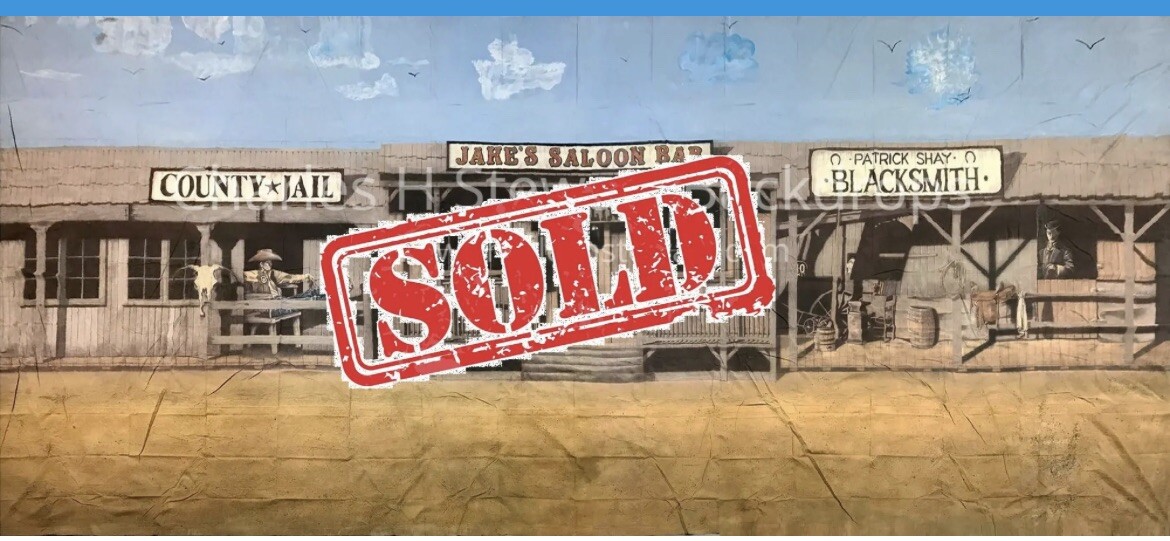 Stage Curtain/Backdrop/western town Drama/Play Prop