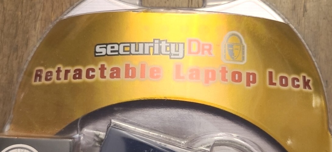 Security DR. Retractable Laptop Lock Clamshell Packaging NEW SEALED Ships FREE