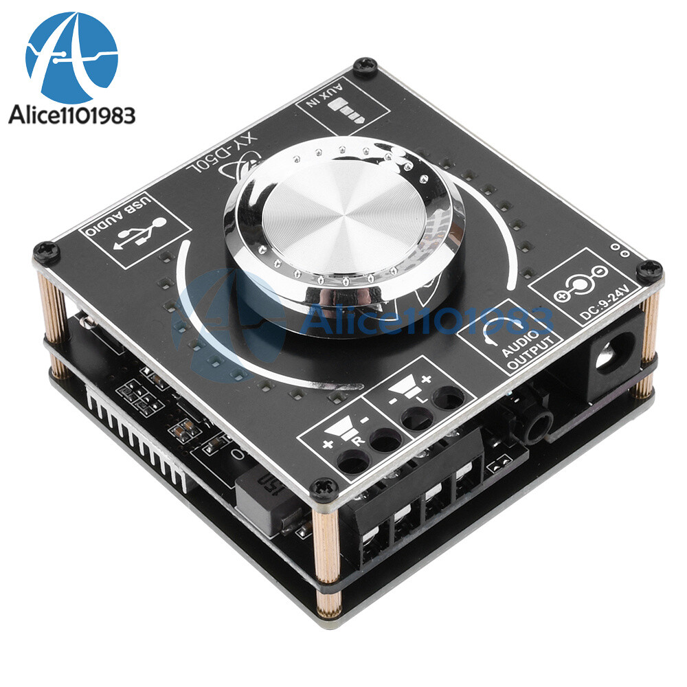 D50L Bluetooth 5.1 Stereo Audio Power Amplifier Board Rhythm Light APP Control