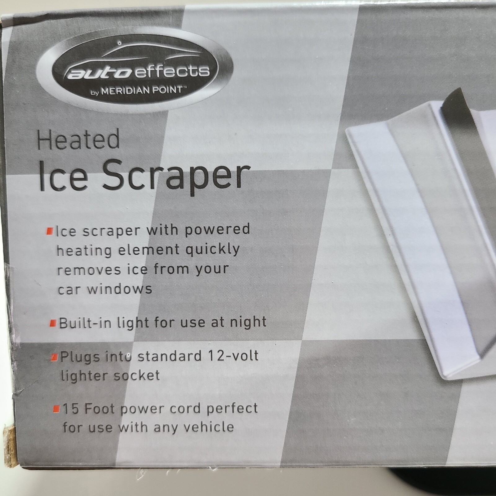 Heated 10" Ice Scraper with Built-In LED Light by Meridian Point.