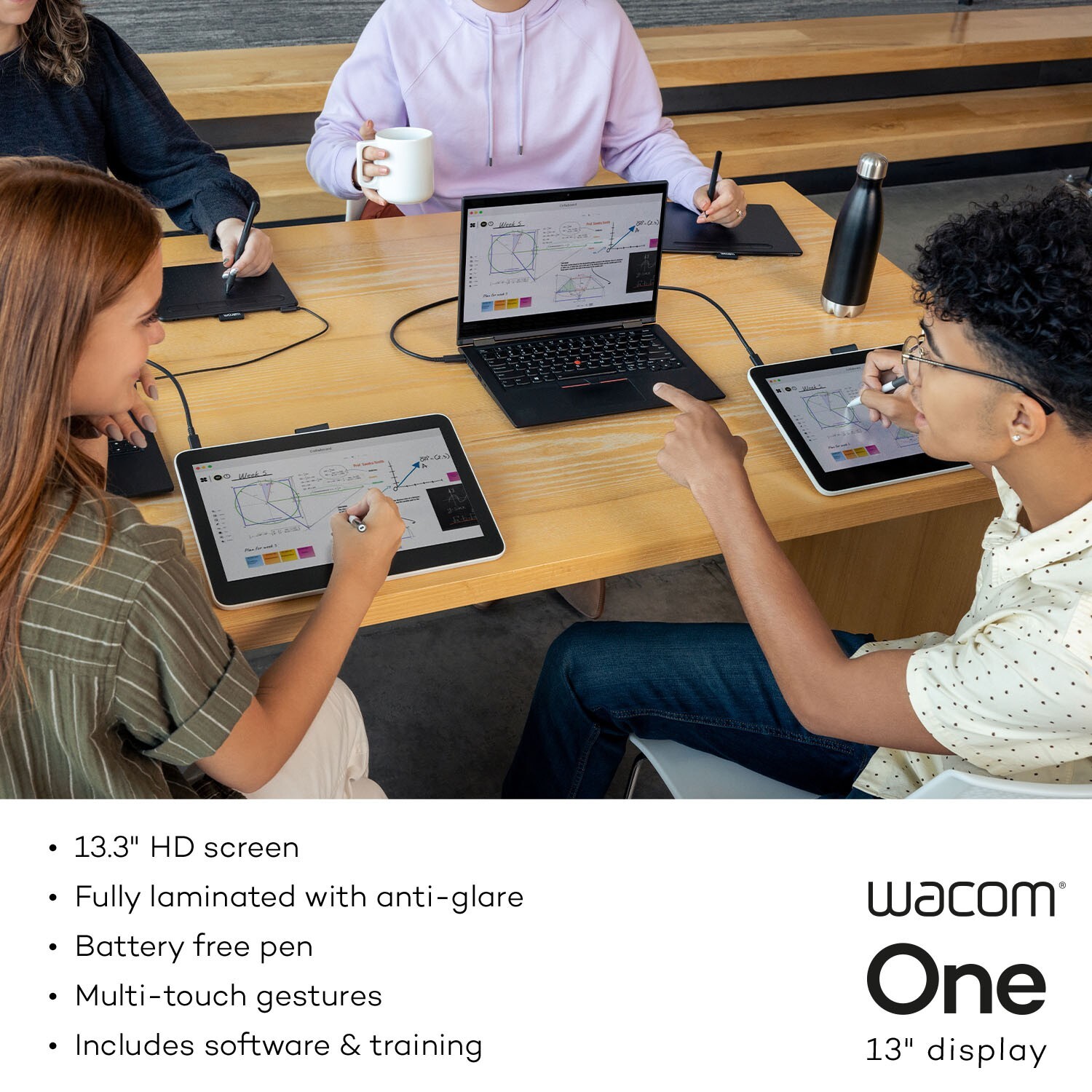 Wacom One 13 Drawing Tablet with Screen, Touchscreen, Certified Refurbished