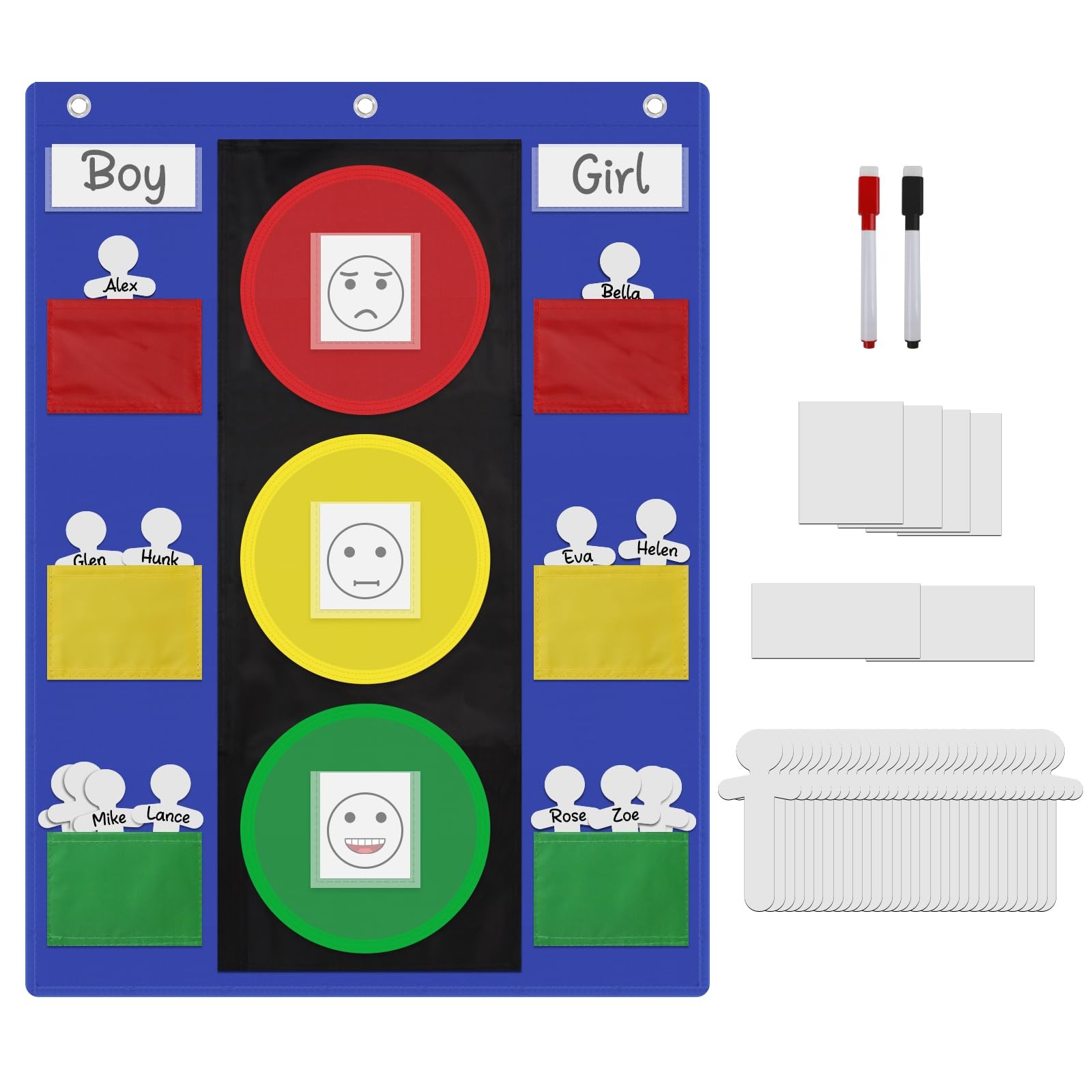38 PCS Classroom Behavior Chart Multi Pocket 25x19 Inch Learning Management