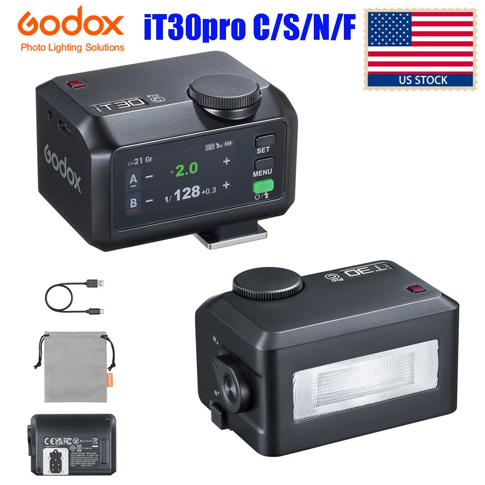 Godox iT30 Pro C/N/S/F 2.8" Touchscreen Mini Flash For Canon Nikon Sony Fujifilm