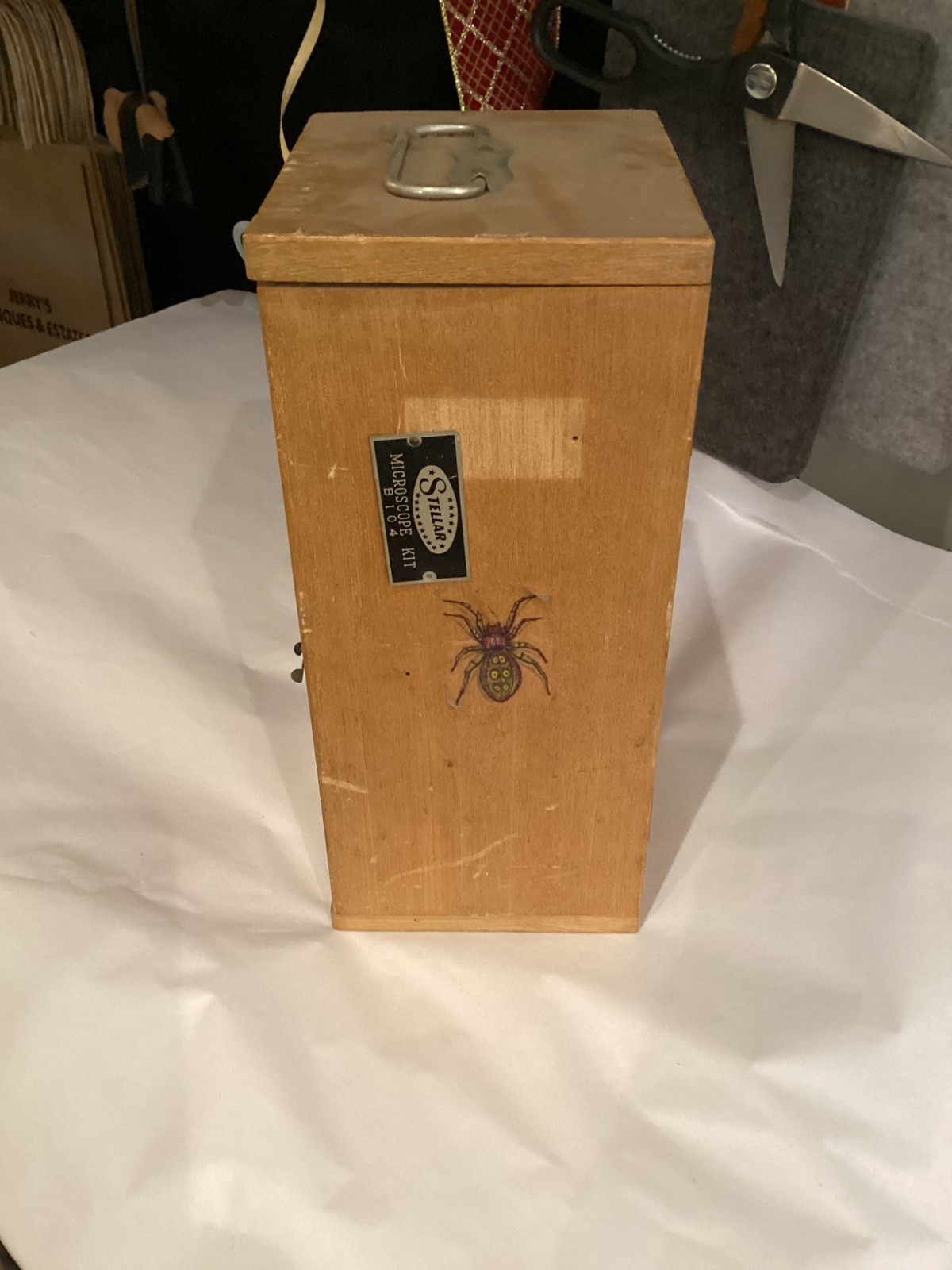 VINTAGE IN ORIGINAL WOOD BOX & ACCESSORIE AUTHENTIC STELLAR #B104 MICROSCOPE NR
