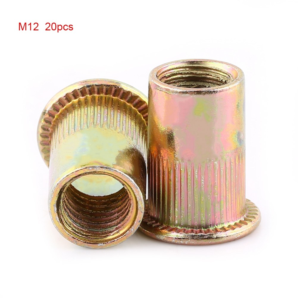 M3-M12 Carbon Steel Flat Threaded Rivet Nut Flange Rivnut Nutsert Fastener✈