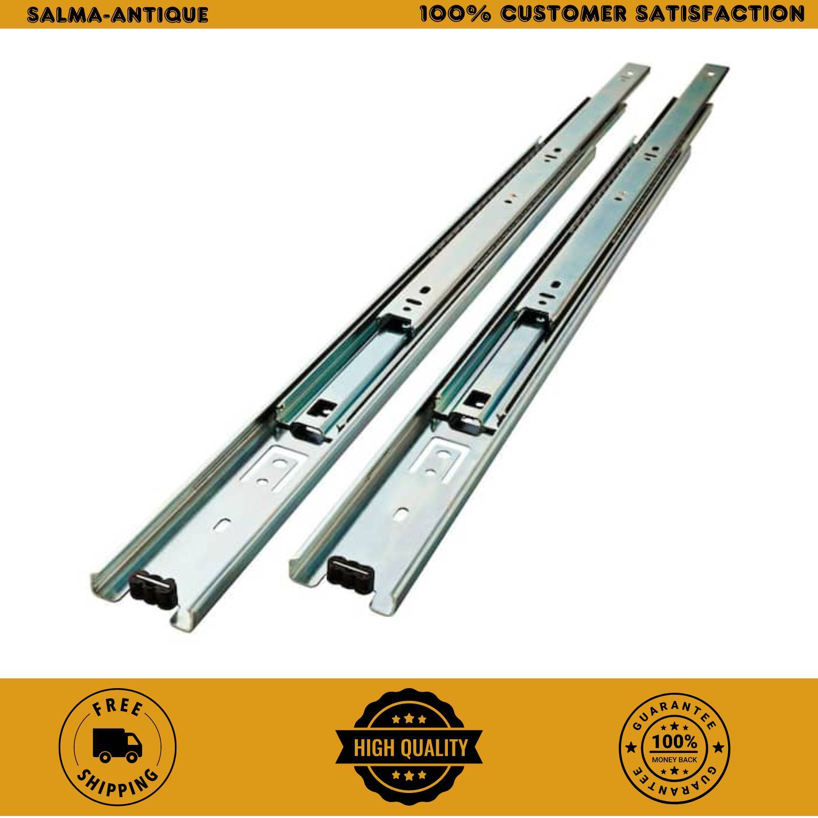 22 in. Full Extension Side Mount Ball Bearing Drawer Slide Set 1-Pair (2 Pieces)