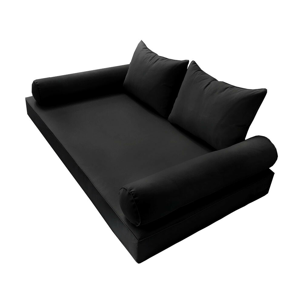 S4 Twin-XL 5PC Pipe Daybed Mattress Cushion Bolster Pillow Complete Set AD109