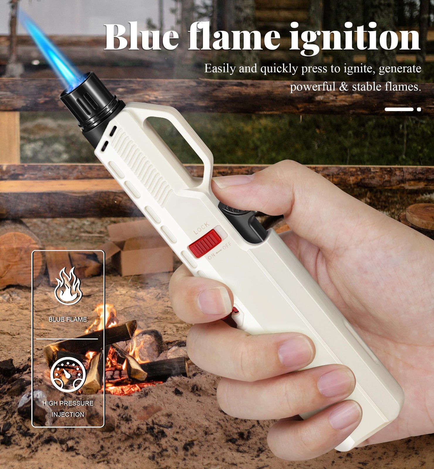 4 Pack of Torch Lighter, Windproof & Adjustable Jet Flame, with Visible Windo...