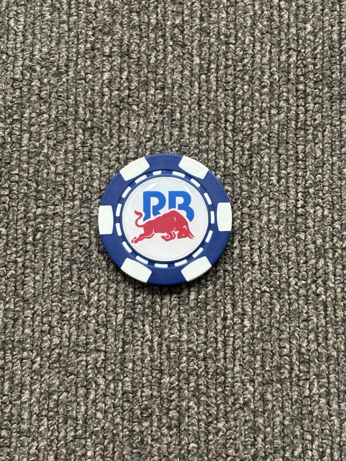 RB Racing Bulls F1 Poker Chip Golf Ball Marker 2Sided Raised Bubble Graphic Blue