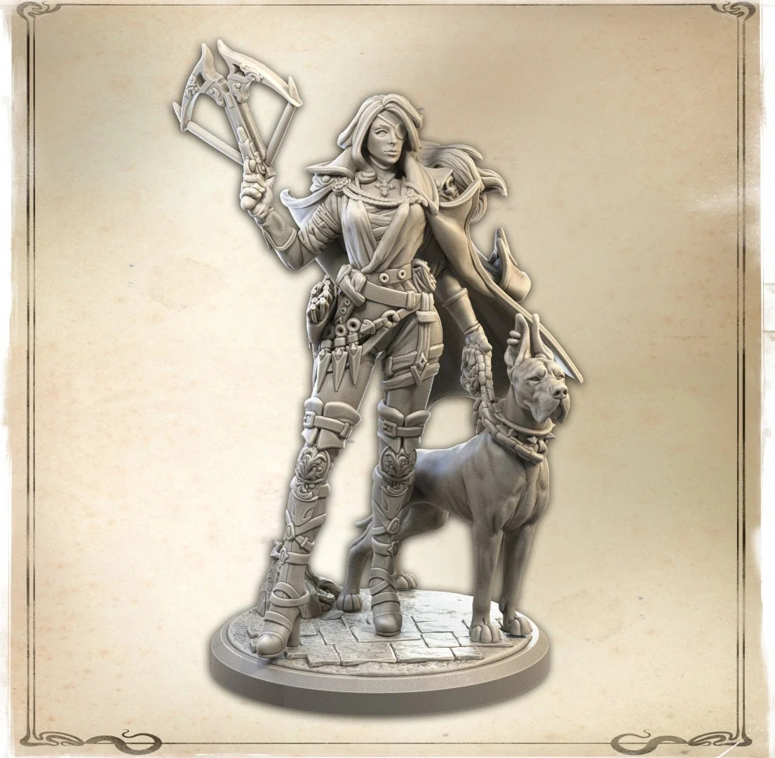 Female Witch Hunter - Resin Tabletop Miniature