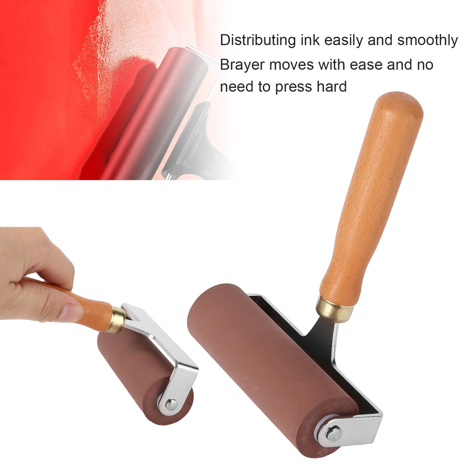 3pcs Soft Rubber Brayer Rollers For Printmaking Stamp Tools Scrapbook Excellent
