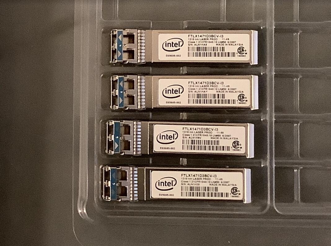 🔥🔥🔥 INTEL FTLX1471D3BCV-I3 1310nm E10GSFPLR X710-DA4 X520-DA2 TRANSCEIVER