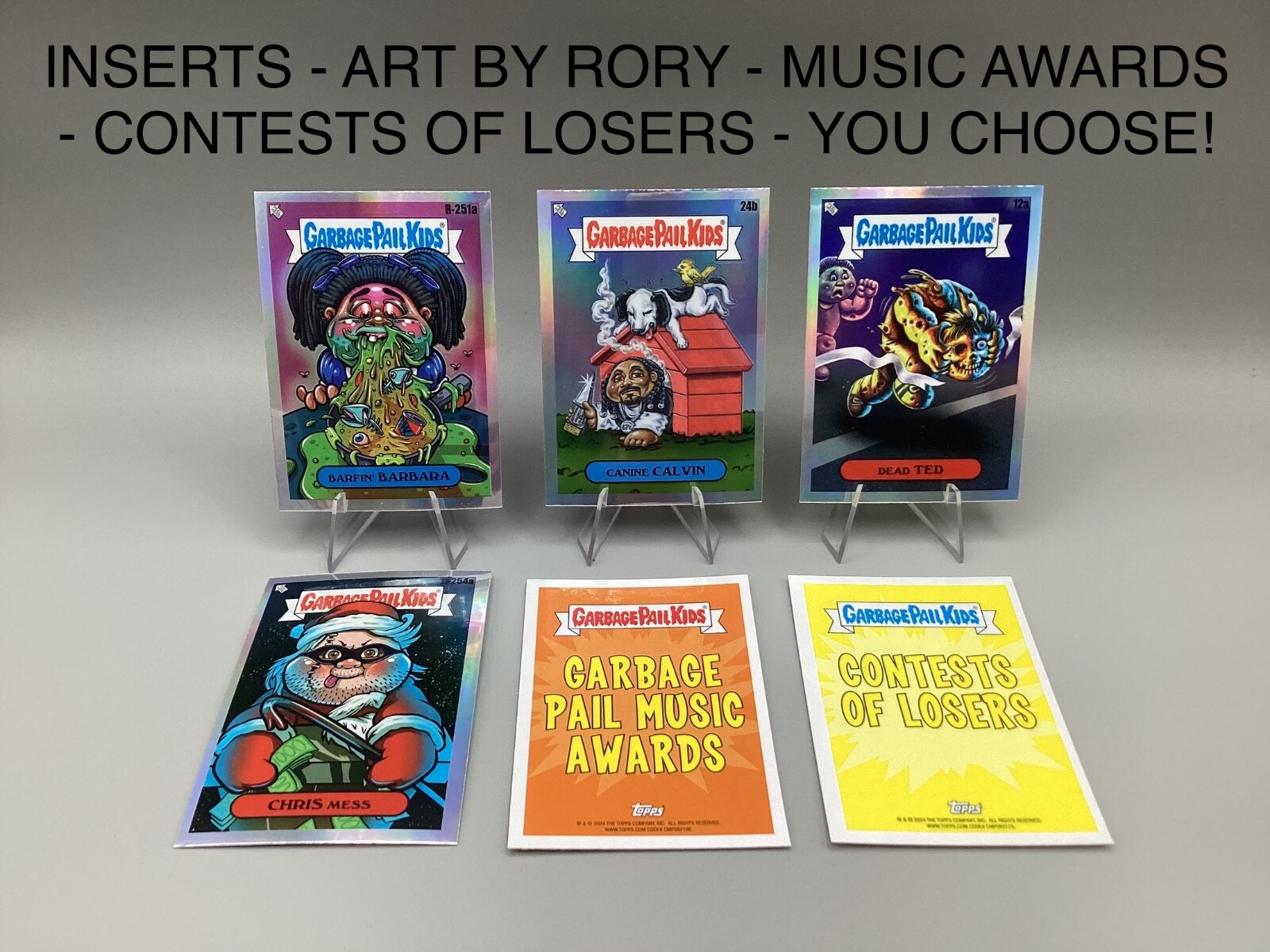 2024 Topps Garbage Pail Kids Chrome 7 - ART BY RORY - CONTESTS - MUSIC -YOU PICK