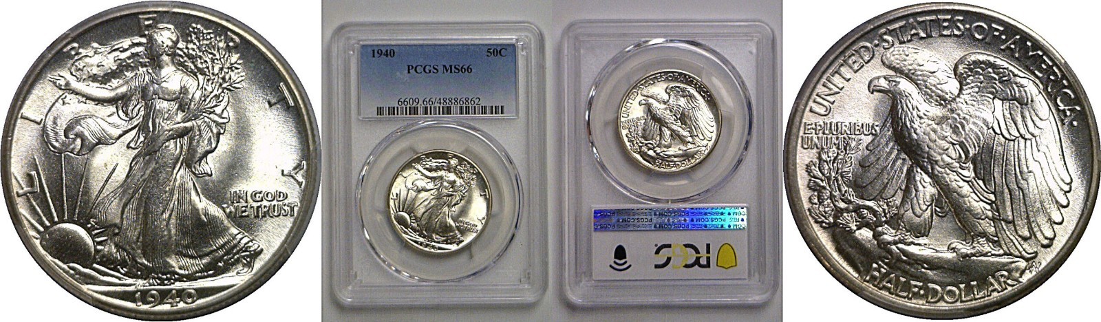 1940 Walking Liberty Half Dollar PCGS MS-66