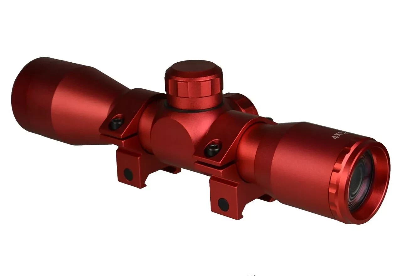 4x32 Anodized Red Color Mil-dot Reticle Scope With Picatinny/Weaver Ring