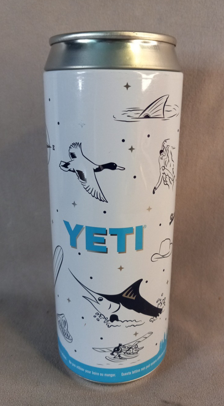 Yeti Stash Can 12 Ounces Tall Slim Tall Can White & Blue Nature Scene (m)