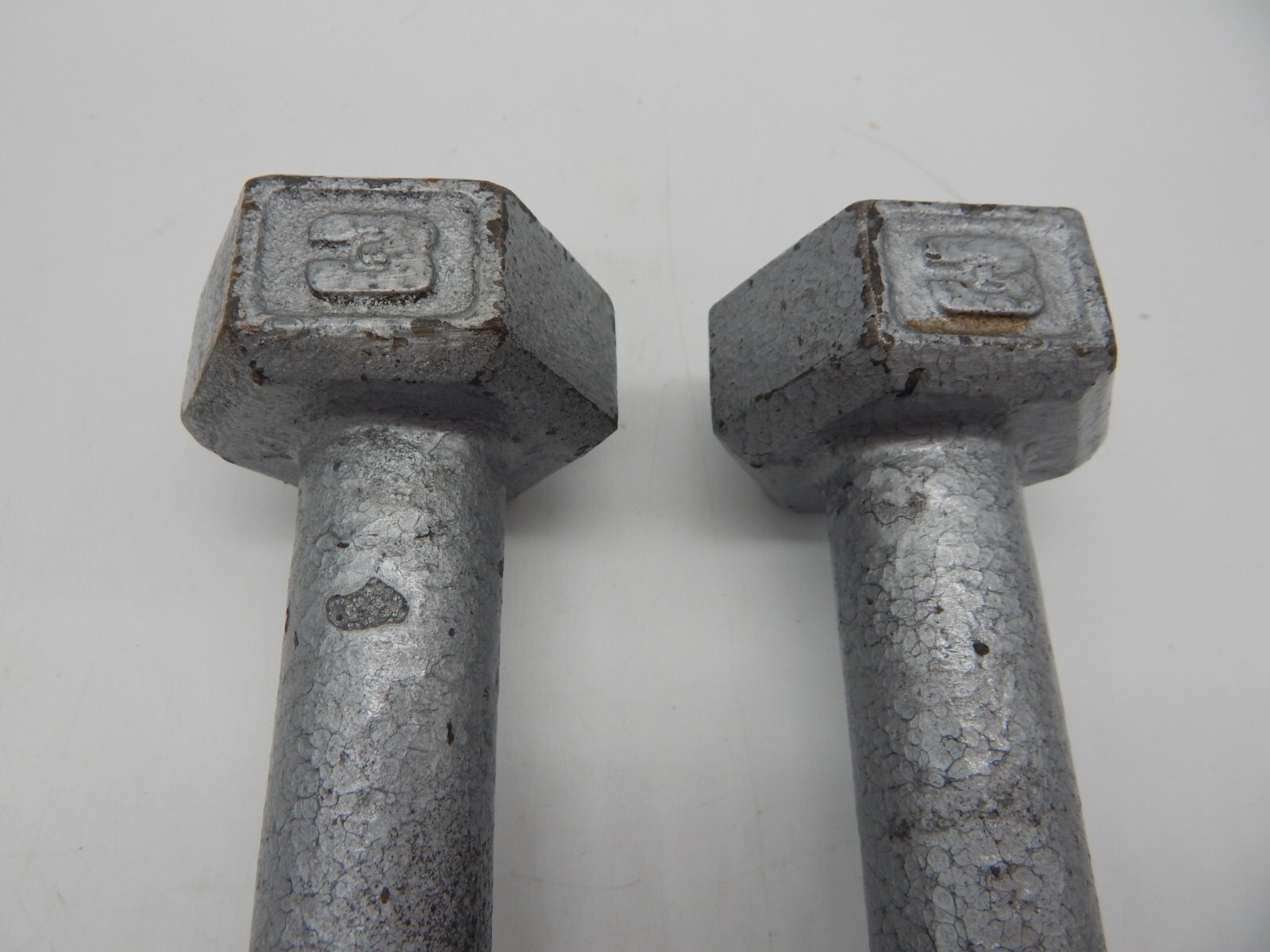 Pair of 3 Lb Hex Cast Iron Dumbbells Weights 6 Lbs Total