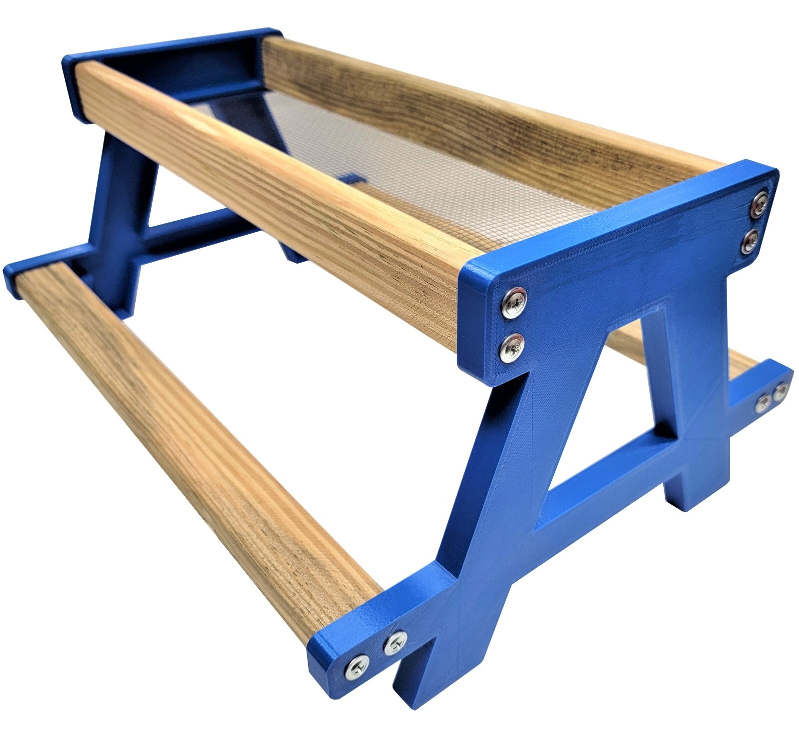 RITE FARM PRODUCTS 16 INCH LONG CHICKEN PICNIC TABLE BLUE POULTRY FEEDER PERCH