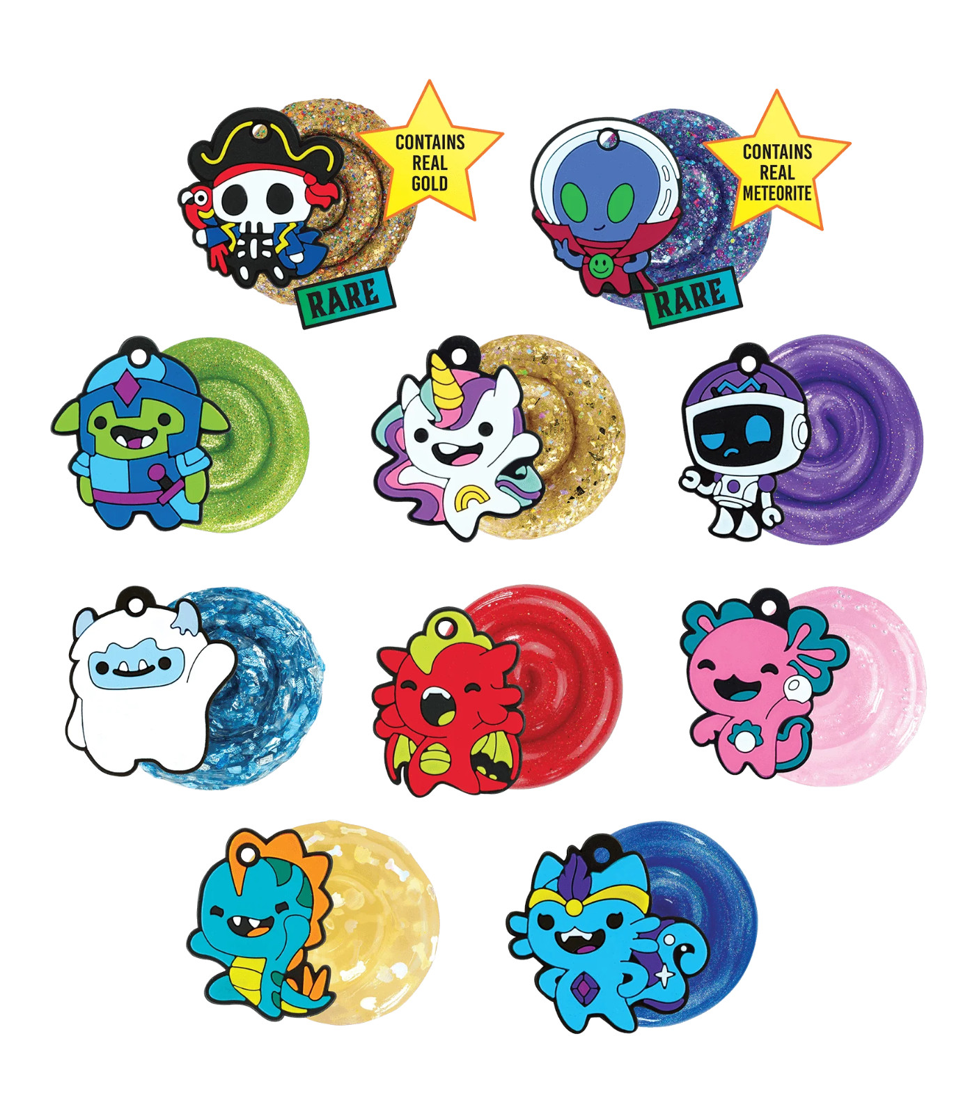 Complete Set - Aaron's Crazy Thinking Putty Lost Treasure Guardians Brand New