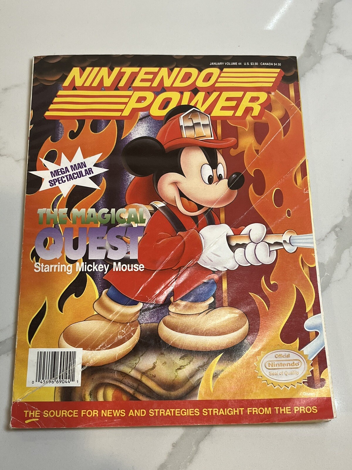 1993 Nintendo Power Vol. 44 - Mickey Mouse w/ Ren & Stimpy Poster & Player Poll