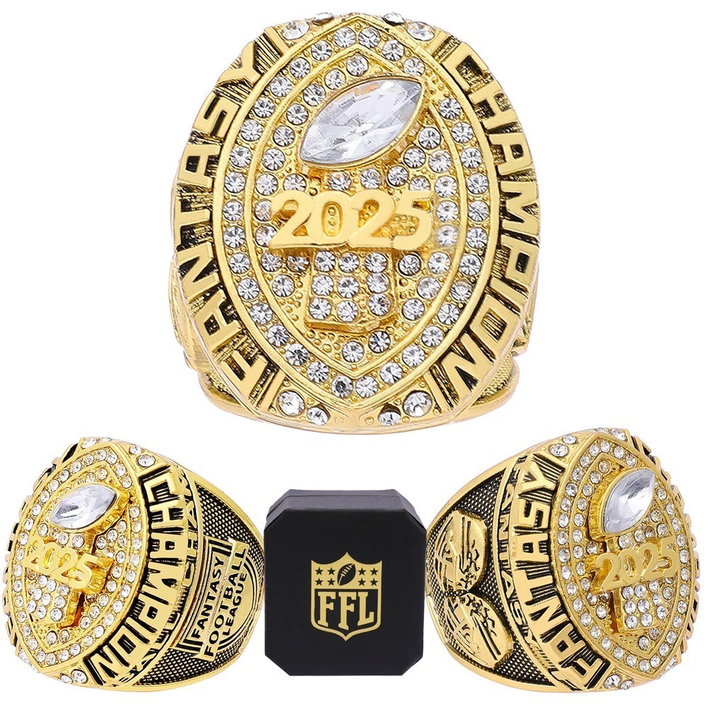 2025 Fantasy Football FFL Ring Champion League Ring Gold Color