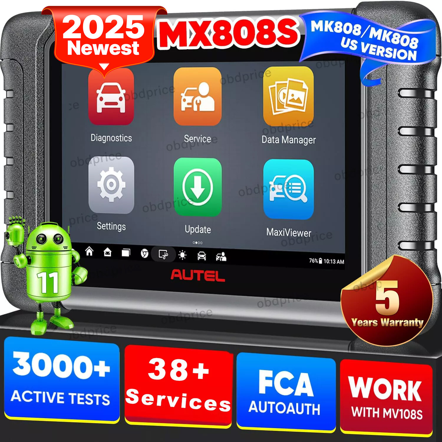 2026 Autel MaxiCOM MK808S PRO MX808S Bidirectional Car Diagnostic Scanner Tool