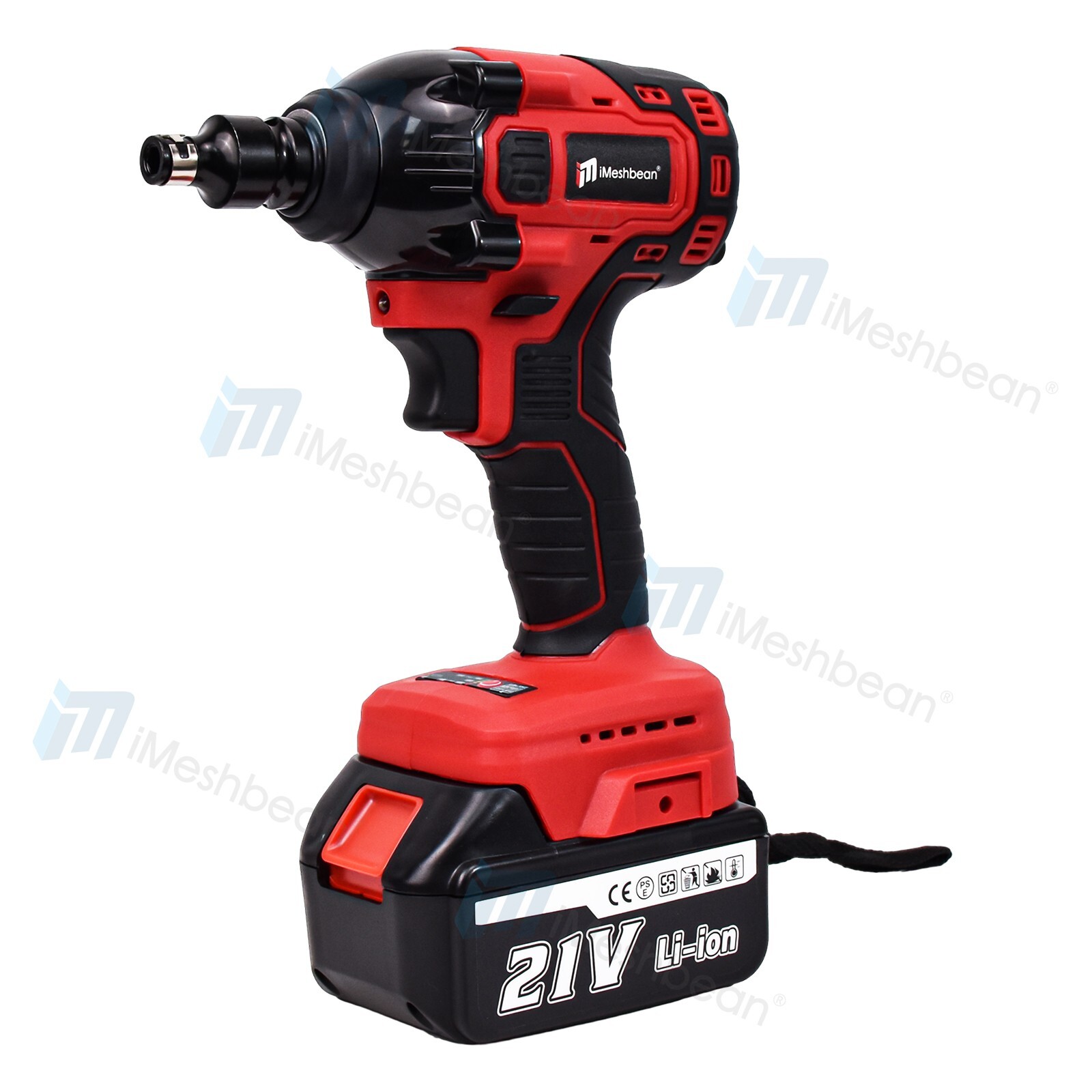 21V Cordless Electric Impact Wrench Gun 1/2'' Power Drill Driver 4.0Ah Battery