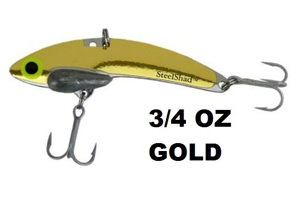 Steel Shad XL Series 3 3/4" Blade Bait 3/4 Oz Fishing Lure Gold Steelshad